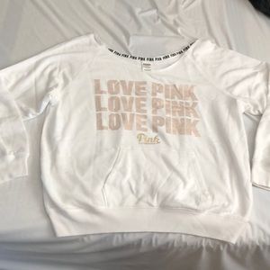 VS Pink one shoulder sweatshirt